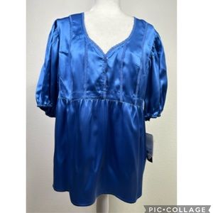 Nine West  Silk Blouse Blue Size 16